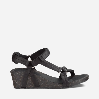 Teva Ysidro Universal Wedge - Women's Teva Wedge Sandals - Black | India (VNJO56978)